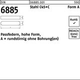 Reyher Passfeder DIN 6885 Form A rundstirnig/o.Bohrung