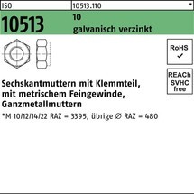 EN1663/ 8 M 8 verzinkt Sechskantmutter m. Flansch u
