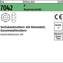 Reyher Sechskantmutter ISO 7042 m.Klemmteil feuerverz.