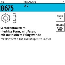Reyher Sechskantmutter ISO 8675 m.Fasen A 2