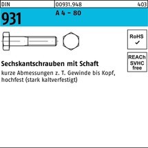 Reyher Sechskantschraube DIN 931 m.Schaft