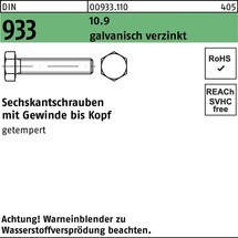 Reyher Sechskantschraube DIN 933 VG 10.9 galv.verz.