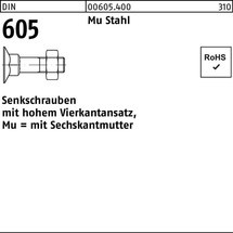 Reyher Senkschraube DIN 605 m.4-kantansatz/6-kantmutter