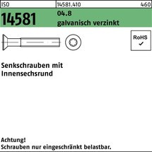 Reyher Senkschraube ISO 14581 m.Innensechsrund 04.8 galv.verz.