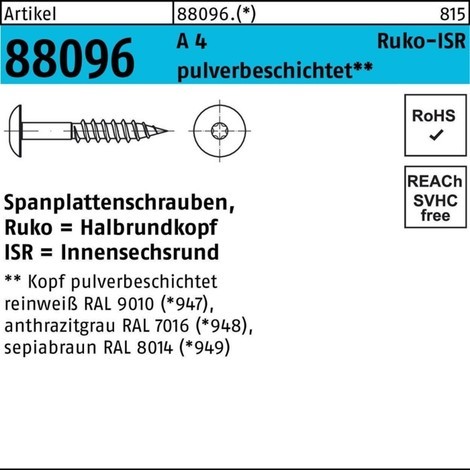 Reyher Spanplattenschraube R 88096 Hako Innensechsrund