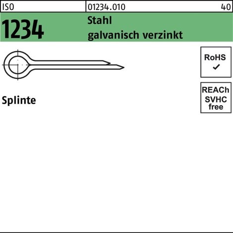 Reyher Splinte ISO 1234 Stahl galv.verz.