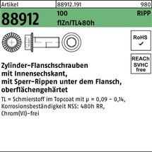 Reyher Zylinderflanschschraube R 88912 Sperr-Ripp Innen-6-kant flZnnc480h-L