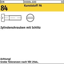 Reyher Zylinderschraube DIN 84/ISO 1207 Schlitz Polyamid