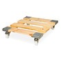 Rolcontainer, 3-zijdig, 3 tussenplanken, houten laadbord