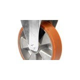 Roulette de transport en polyuréthane moulé Prothane®, roue fixe, roulement à billes, plaque