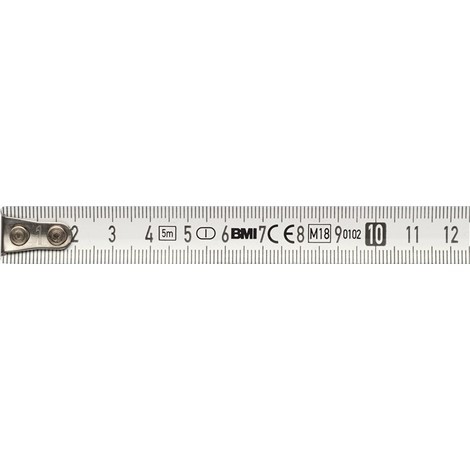 Bmi - Mètre-ruban de poche chrome longueur 8 m largeur 25 mm mm/cm
