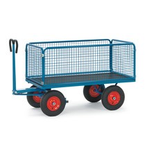 Ruční plošinový vozík fetra® s bočnicemi z drátěné mříže
