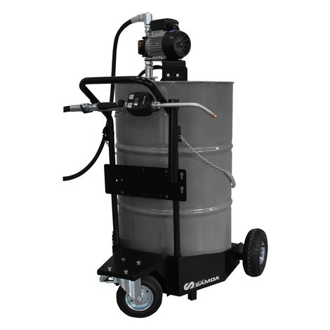 SAMOA-HALLBAUER mobile Elektropumpen Pumpmatic mit Fahrwagen für 200 Liter-Fässer und elektrischem Handdurchlaufzähler 