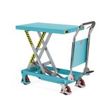 Scissor lift table on wheels, with folding handlebar, Ameise®