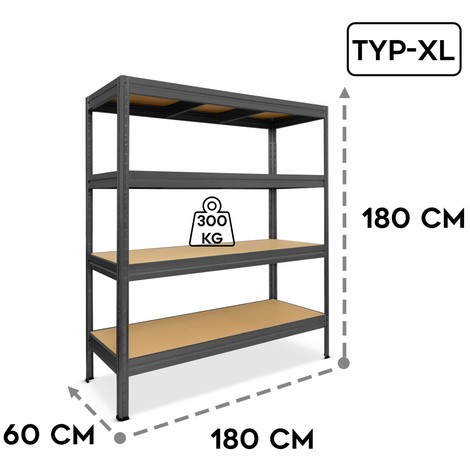 shelf rack Hemmdal, type L, shelf load 375 kg