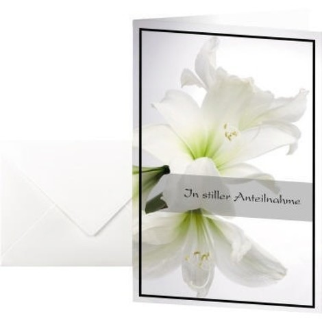 Sigel Trauerkarte Amaryllis DS006 11,5x17cm 10 St./Pack. +Umschläge