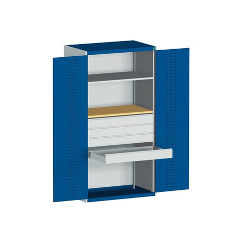 Sistema articulado armário porta bott cubio com 3 prateleira, 2 gavetas, AxLxP 2.000 x 1.050 x 650 mm