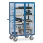 Skříňový vozík fetra®, nosnost 750 kg, mřížové stěny, dvojkřídlé dveře