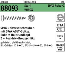SPAX Schraube R 88093 Ruko m.Spitze/Kreuzschlitz-PZ 