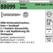 SPAX Spanplattenschraube R 88099 Seko m.Kreuzschlitz-PZ 