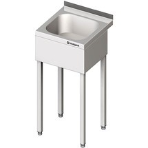 Stalgast Handwaschbecken mit Untergestell, 400x410x850 mm, mit dreiseitiger Beckenblende, mit Aufkantung, verschweißt