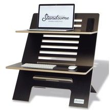 Standsome opzetstuk voor een sta-bureau Double Black, in hoogte verstelbaar