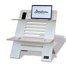 Standsome rialzo scrivania Double White, regolabile in altezza