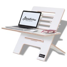 Standsome Schreibtischaufsatz Slim White mit breiter Ebene, höhenverstellbar