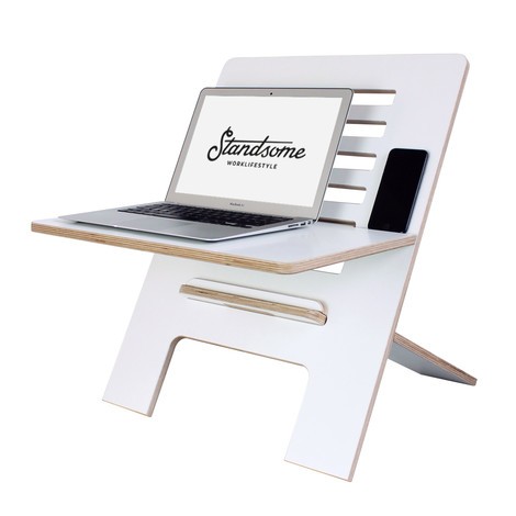 Standsome Slim White Height Adjustable Desk Topper