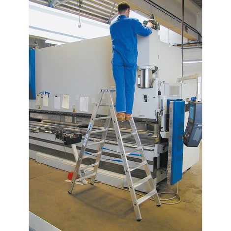 Stufen-Stehleiter KRAUSE®, 2-seitig begehbar, hochfest gebördelt aus Aluminium