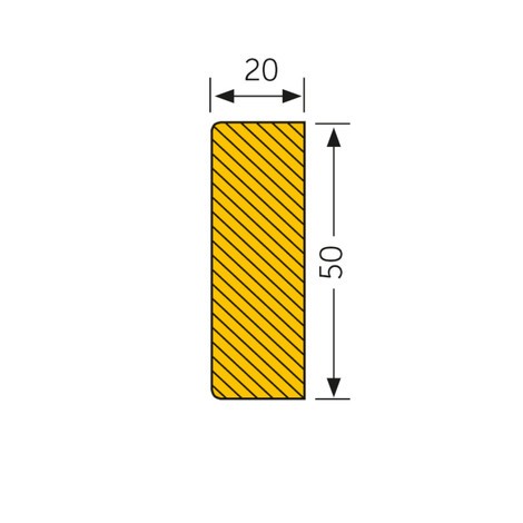 Surface guard, rectangular, self-adhesive