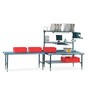 Table pour convoyeur à rouleaux avec surface de travail et balance pour système de table d’emballage Rocholz