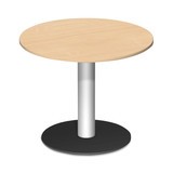 Table sur colonne avec pied à base ronde