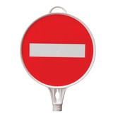 Tabuľka s upozornením „Prechod zakázaný“, guľatá, pre dopravné kužele a zahradzovacie stĺpiky