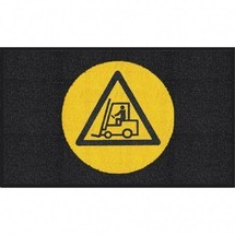 Tapis avec logo m2™ « Attention chariot »
