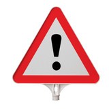 Targhetta di avvertimento “Attenzione”, triangolo, per coni stradali e paletti di sbarramento