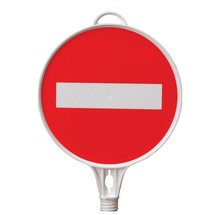 Targhetta di avvertimento “Passaggio vietato”, rotondo, per coni stradali e paletti di sbarramento