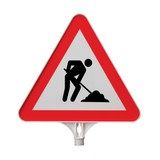 Targhetta di avvertimento per lavori di costruzione, triangolo