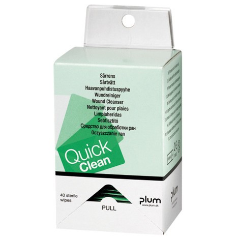 Toalhetes para limpeza de feridas de ameixa QuickClean refil pack