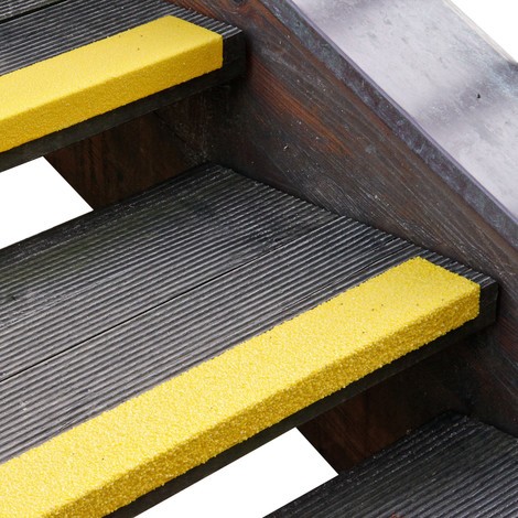 Treppenkantenprofil aus GFK Extra Stark, gelb