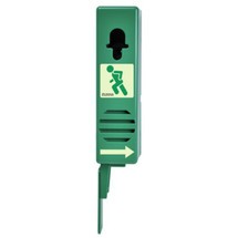 Türwächter für Paniktreibriegel vorgerichtet für bauseitigen Profilhalbzylinder, Farbe: grün, linksöffnend