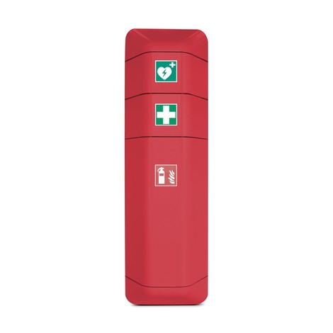 Úložná skrinka na hasiaci prístroj, lekárničku a defibrilátor