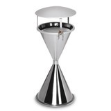 VAR® pedestal ashtray, stainless steel, with roof