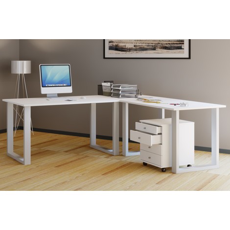 Schreibtisch mini elektrisch höhenverstellbar - Trapezform 138 x