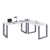 VCM Eck-Schreibtisch Lona, je Tischplatte BxT 1.100 x 500 mm, U-Füße