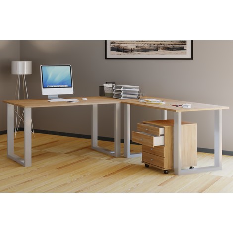 VCM Eck-Schreibtisch Lona, je Tischplatte BxT 1.400 x 800 mm, U-Füße