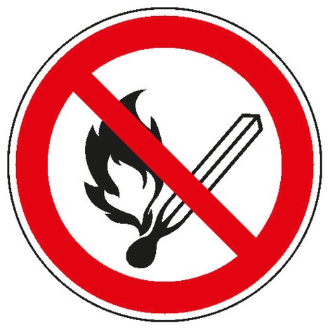 Schild Verbotsschild Feuer offenes Licht und Rauchen verboten 31,5cm Ø PVC 