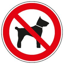 Verbotsschild – Mitführen von Tieren verboten