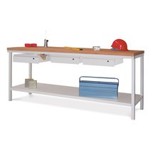 Werkbanktisch PAVOY mit 2 Schubladen + Ablageboden, HxBxT 900 x 1.500 x 700 mm