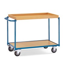 Wózek stołowy fetra®, 1 półka drewniana i 1 pojemnik drewniany